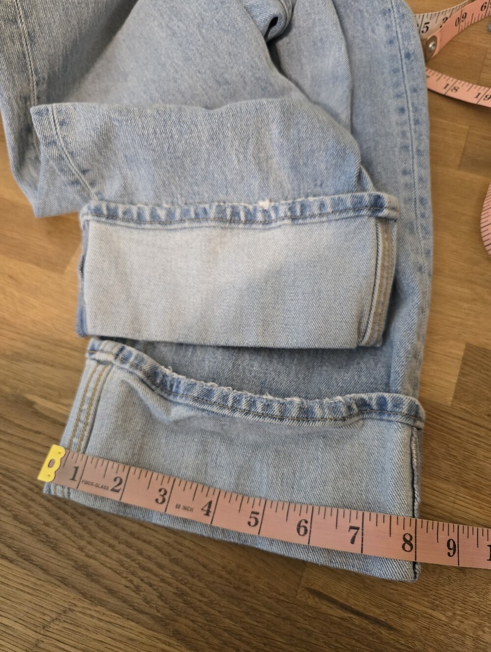 Abercrombie & Fitch The Baggy Low Rise Cuffed Jeans Size 24 Light Wash - Picture 12 of 12